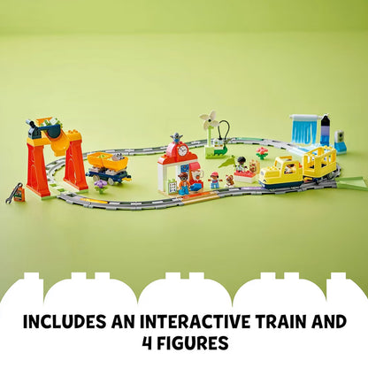 LEGO DUPLO Town Groot Interaktiewe Gemeenskapstreinstel – Leertrein-speeldingstel vir Kleuters vir Seuns en Meisies, Ouderdomme 3+ – Geskenkidee vir Verjaarsdae en Vakansiedae – 10428