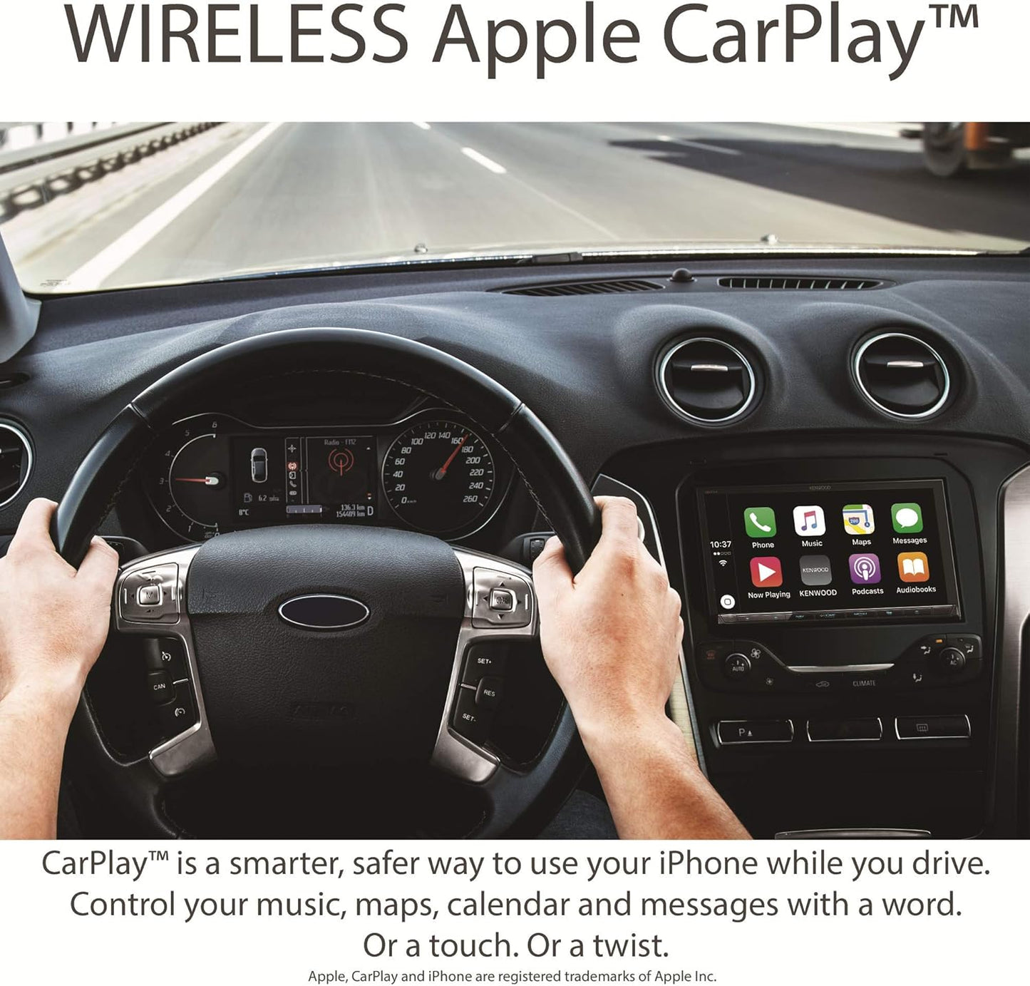 Kenwood eXcelon Reference 6.8" DVD-navigasie-ontvanger versoenbaar met CarPlay
