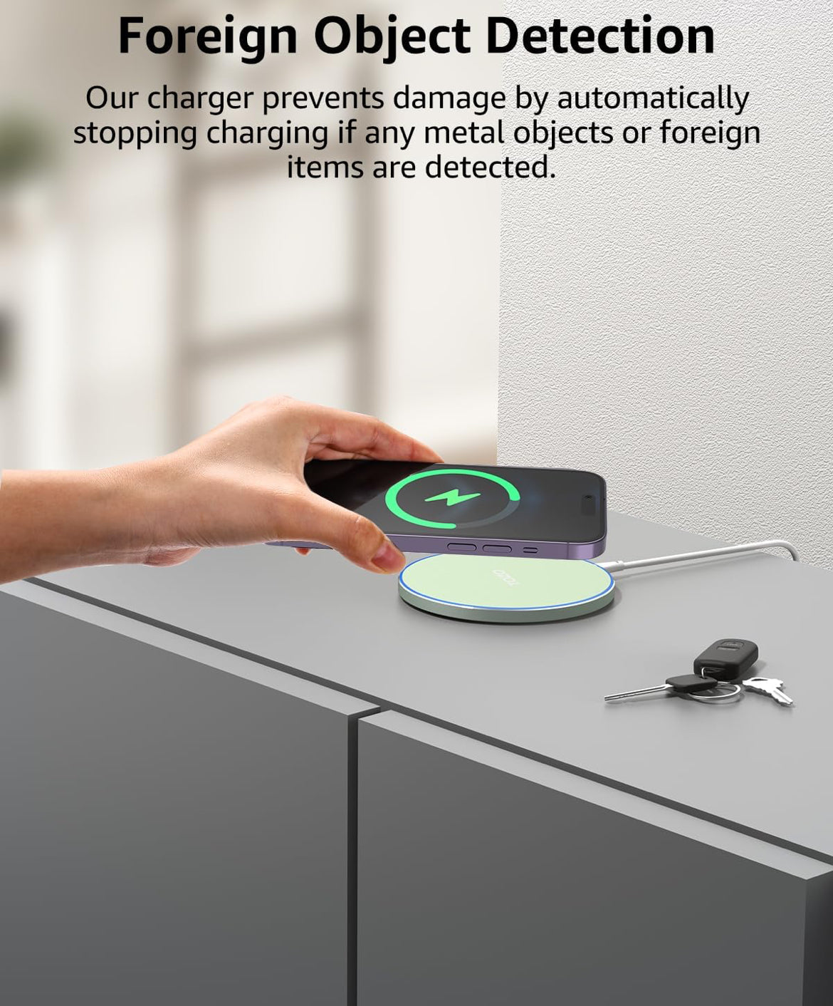 New Anti-Slip Wireless Charger 15W Max Fast Charging Pad Compatible w/ iPhone,Samsung Galaxy