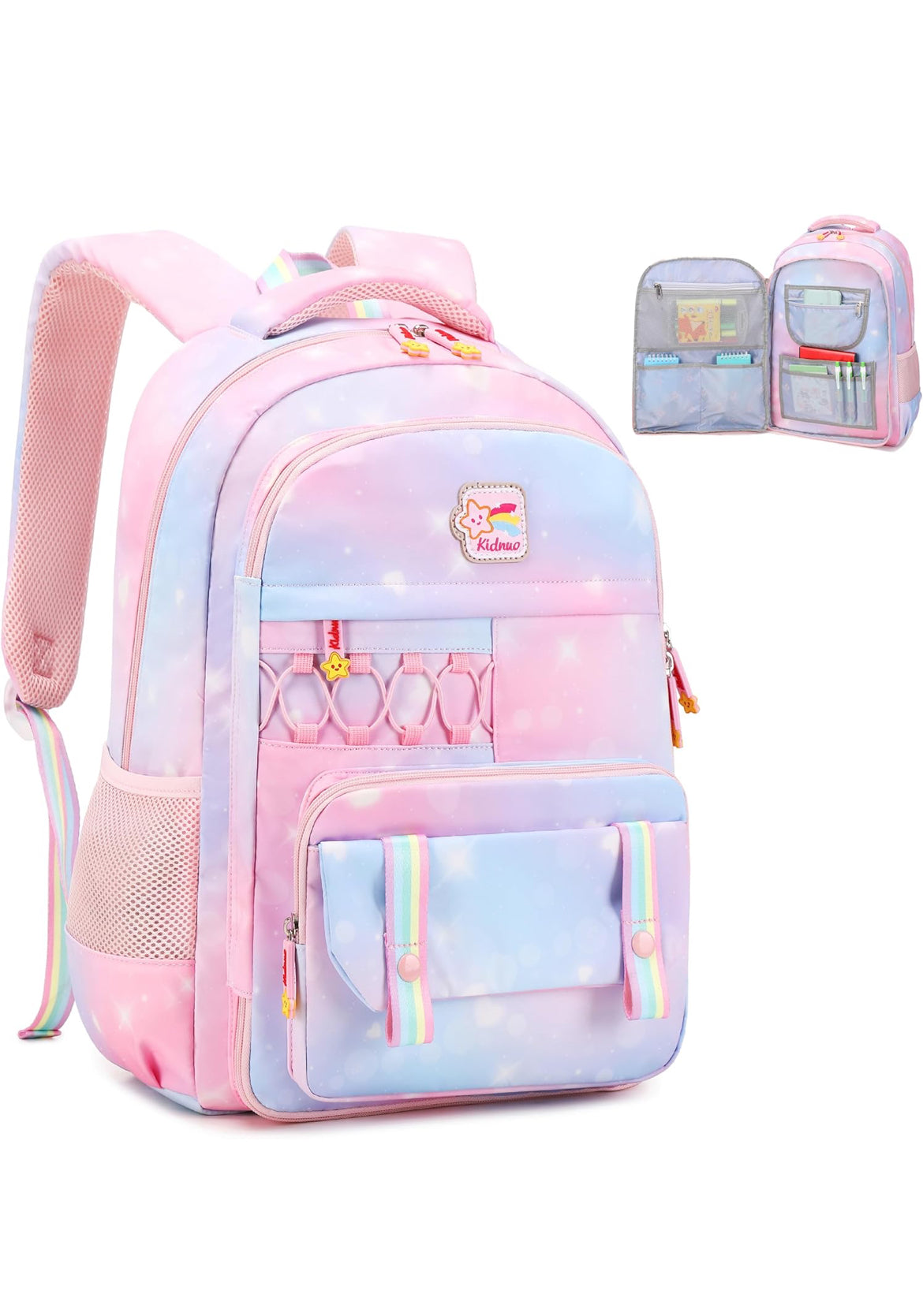 Girls Backpack 15.6 Inch Laptop School Bag Cute Kids Kindergarten Elementary Backpacks Middle Schoolbag Large Bookbags for Women Teens Students Anti Theft Travel Daypack (Pink)