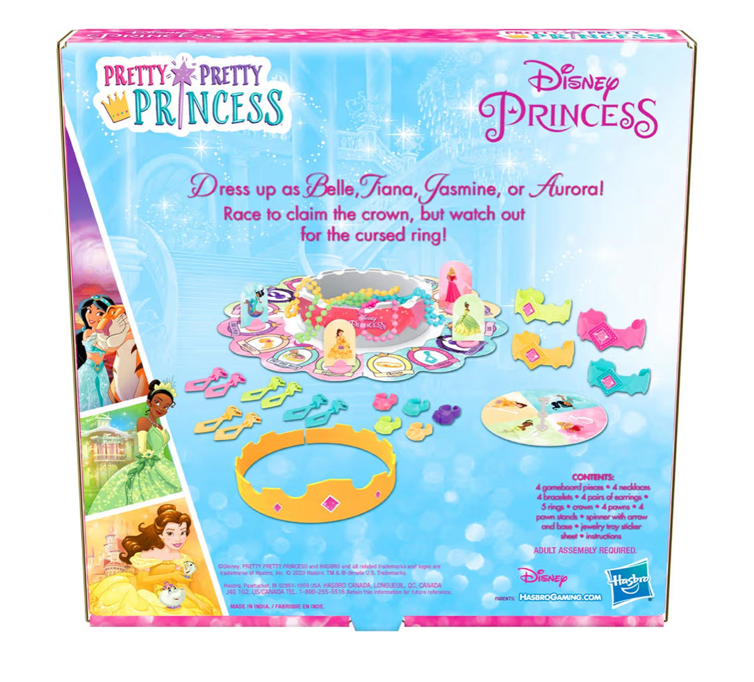 Hasbro Gaming Pretty Pretty Princess: Edition Board Game Featuring Disney Princesses, Jewelry Dress-Up Game for Kids