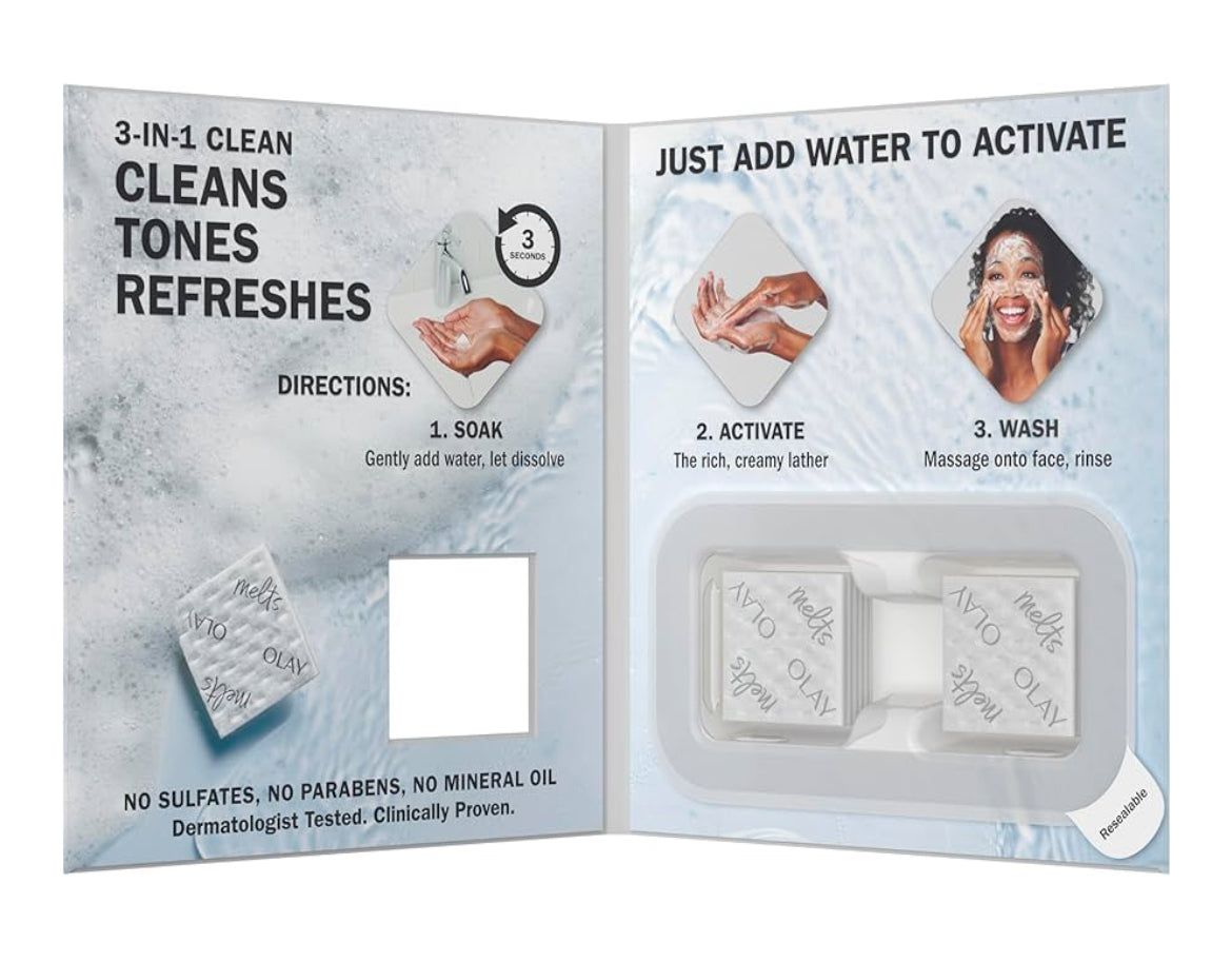 Olay Gesigbevogtiger, Regenerist Micro-Sculpting Room Velversorging (1.7 oz) & Proefgrootte Vitamien C-Reinigingsmelts, Watergeaktiveerde Gesigwas (12 ct)