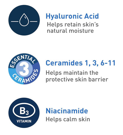 CeraVe Skuimende Gesigsreiniger, Daaglikse Gesigswas vir Olierige Vel, Hialuronzuur + Smeremiddels + Niasinamied, Geurvry en Parabenvry (19 oz)