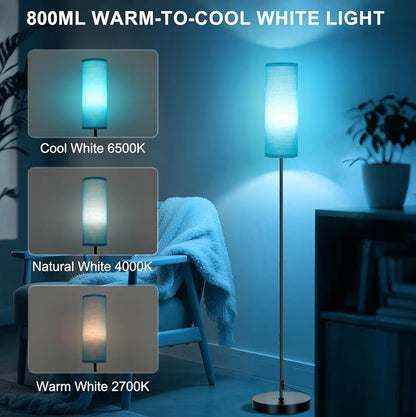 Hoë Staande Lampe, Moderne RGB Slim Gloeilamp, Verstelbare Helderheid, 800 LM - Voetskakelaar