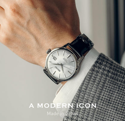 SEIKO Outomatiese Horlosie vir Mans - Presage Cocktail Time - Patroon met Goue Syfers en Datumkalender, 50m Waterbestand