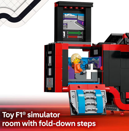 LEGO City F1 Trok met RB20 & AMR24 F1 Resiesmotor Modelmotor Bou-speelgoedstel - F1 Versamelstuk