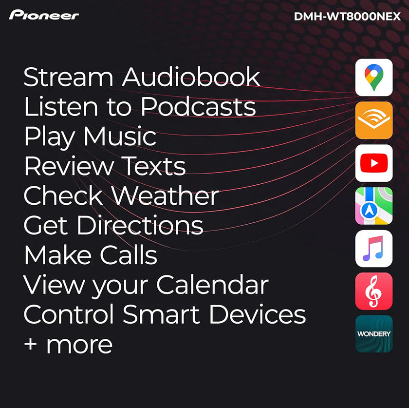 Pioneer DMH-WT8000NEX 10.1" Touchscreen Single Din Dolby Atmos Car Stereo
Digital Multimedia Receiver, Wireless Apple CarPlay & Android Auto, Wifi, Bluetooth, HD Radio, Rear Camera Inputs