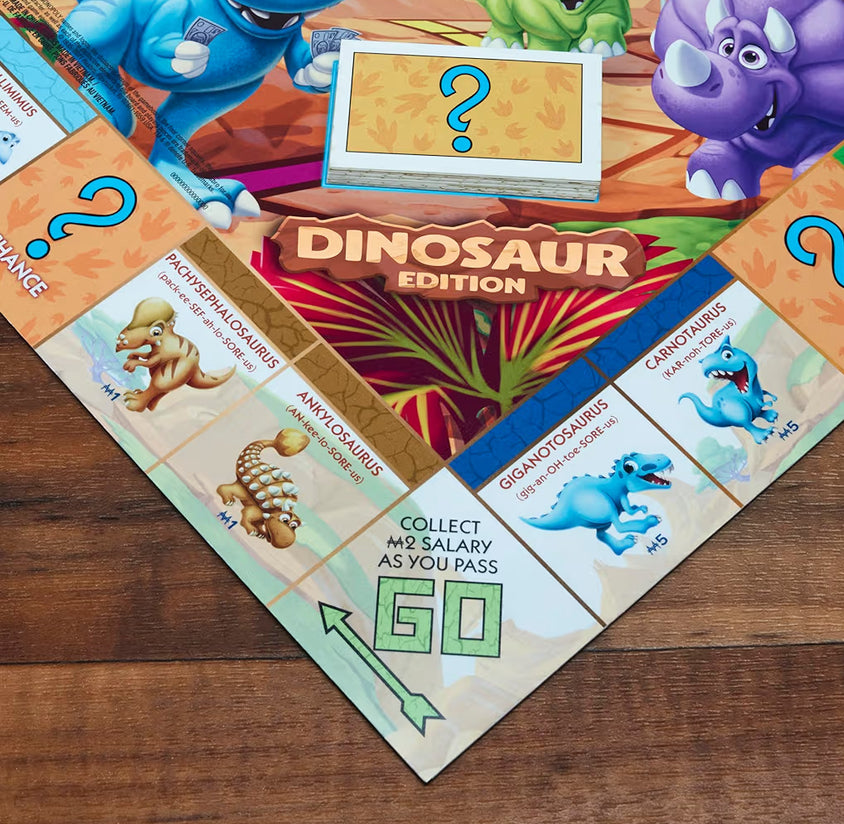 Hasbro Gaming Monopoly Junior Dinosaur Edition Game - Kids Board Games with Dino-Themed Toy Tokens