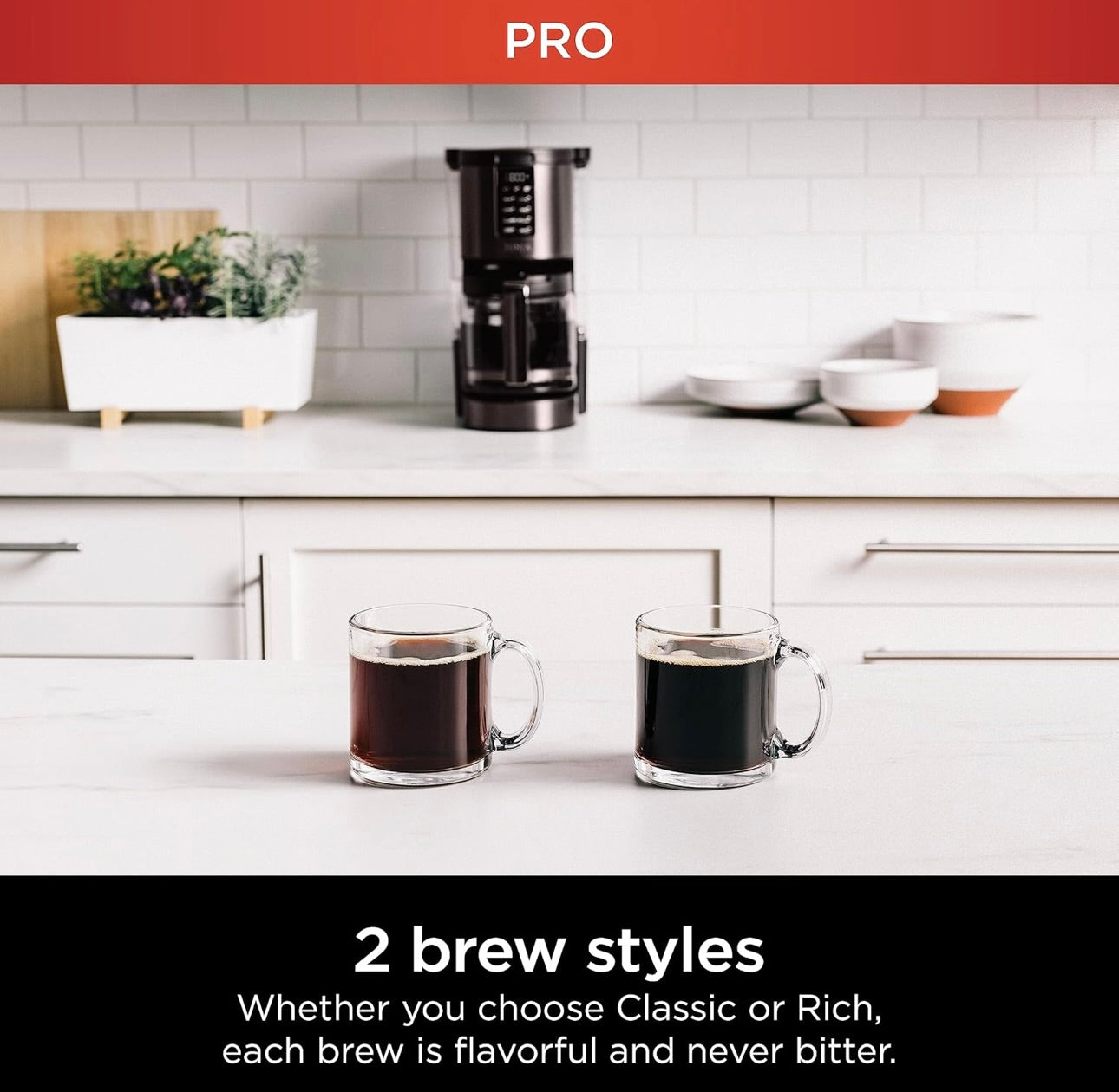 Ninja | Coffee Maker 14-Cup Glass Carafe Programmable - Includes Adjustable Warming Plate - Black Stainless Steel