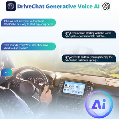 9" KI-aangedrewe motorradio dubbel DIN draadlose CarPlay en Android Auto, Wi-Fi/Bluetooth/USB, GPS-opsporing, 24 EQ & DSP, Mirror Link