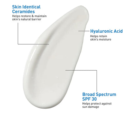 CeraVe Ultra-ligte Bevogtigende Melk met SPF 30 Geformuleer met Hialuronzuur & Smeriede - Mat Afwerking (1.7 Onse)