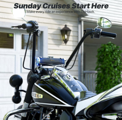 Motorcycle Speakers Bluetooth 6-Speaker Radio Audio SystemWaterproof Aluminum Sound Bar, Built-in Amp, LED light, Remote Control, FM Radio/USB/AUX