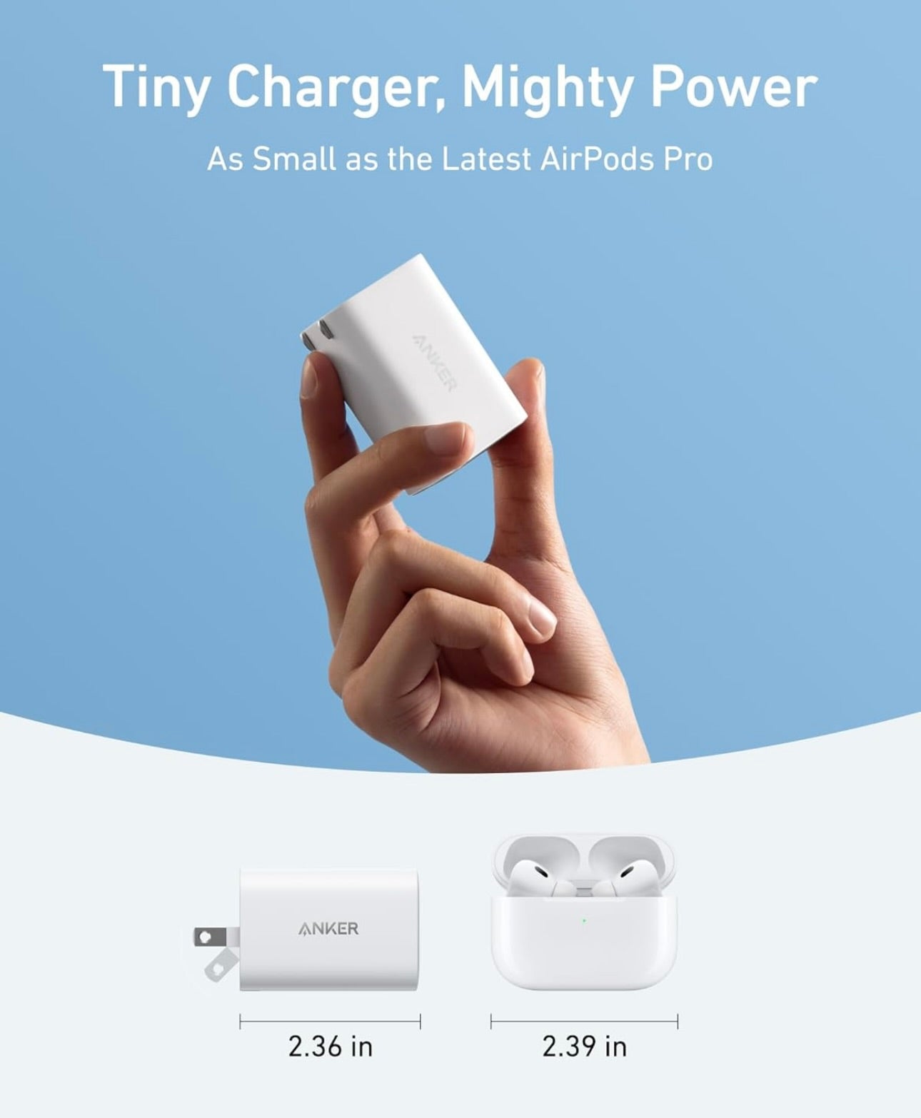 Anker Nano Charger, 100W Foldable MacBook Charger for iPhone Series, and All USB-C Devices, 6ft USB-C Cable Included