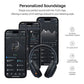 HT3 Hybrid Noise Cancelling Headphones, 90H Battery Life Over Ear Bluetooth 6.0 Foldable Headset, AI Voice Assistant - Titanium Black