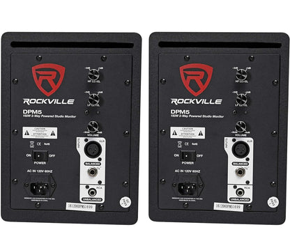 Rockville (2) DPM5B Dubbel Aangedrewe 5.25" 300 Watt Aktiewe Studio Monitor Luidsprekers