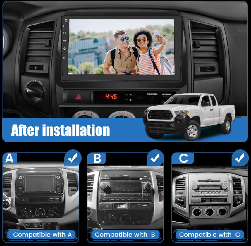 9" Touch Screen Head Unit w/ Wireless CarPlay Android Auto AM FM DSP HD Backup Camera - for Toyota Tacoma 2005-2015, 5G WiFi