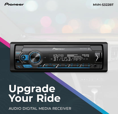 Pioneer MVH-S322BT Bluetooth-motorstereo met USB-/AUX-insette, slimfoonverbinding, Pioneer Smart Sync en handvrye oproepe vir ’n verbeterde klankervaring in die motor