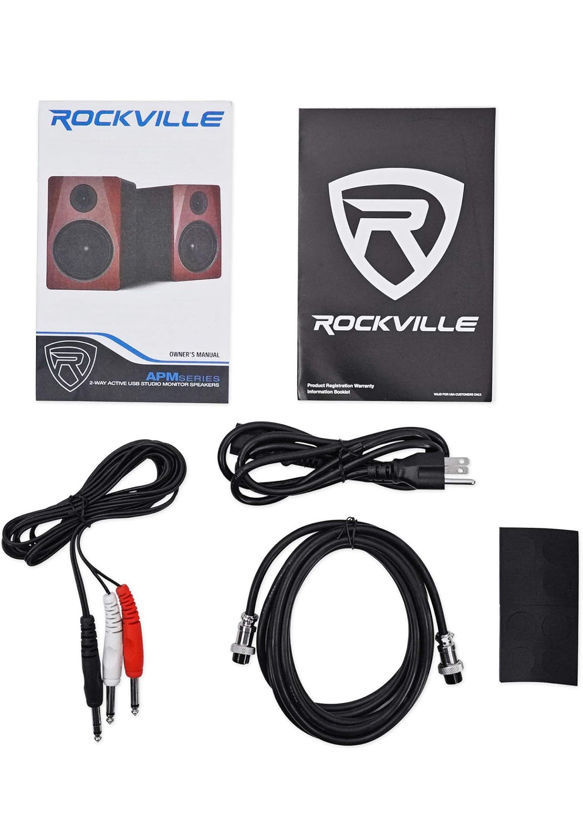 Rockville Pair APM6W 6.5" 350 Watt USB Studio Monitor Speakers+Black 37" Stands