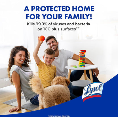 Lysol Ontsmettingssproei, Noodsaaklike Huishoudelike Skoonmaakbenodigdhede, Veeldoelige Kamersproei, Antibakteriese Ontsmettingssproei, Stoffeerderij Ontgeurder, Huis en Badkamer, Crisp Linen, 19 Fl Oz (Pak van 12)