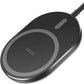 Ultra-Thin Portable Wireless Charger 15W Max Fast Wireless Charging Pad Compatible w/ iPhone / Samsung Galaxy - Dark Gray