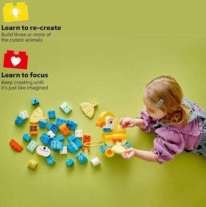 LEGO DUPLO Town 3-in-1 Diere op Wiele Boustel - Leerspeelstel vir Sensoriese Vaardighede