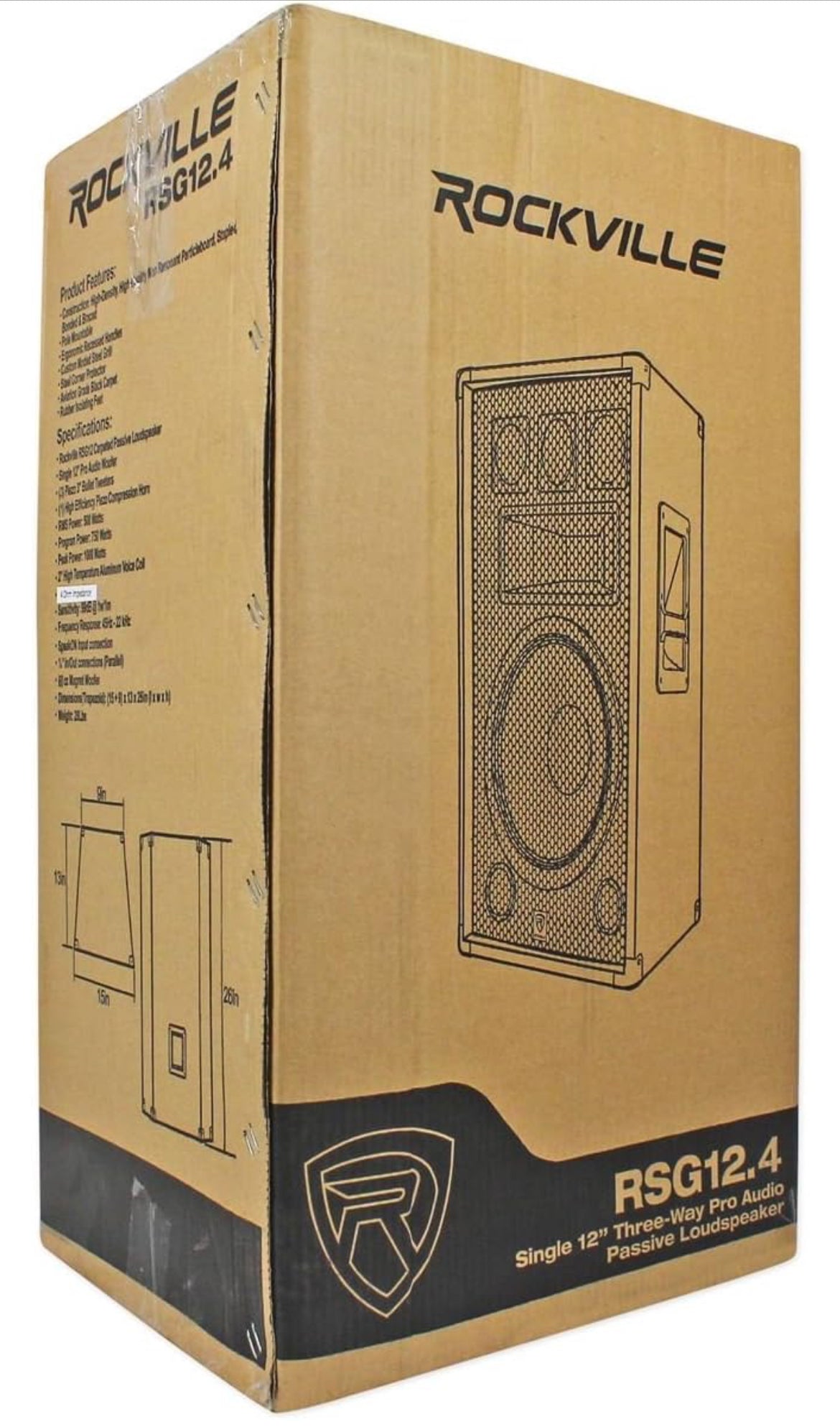 Rockville (2) RSG12.4 12 3-Way 1000 Watt 4-Ohm Passive DJ/Pro Audio PA Speakers -  BUNDLE