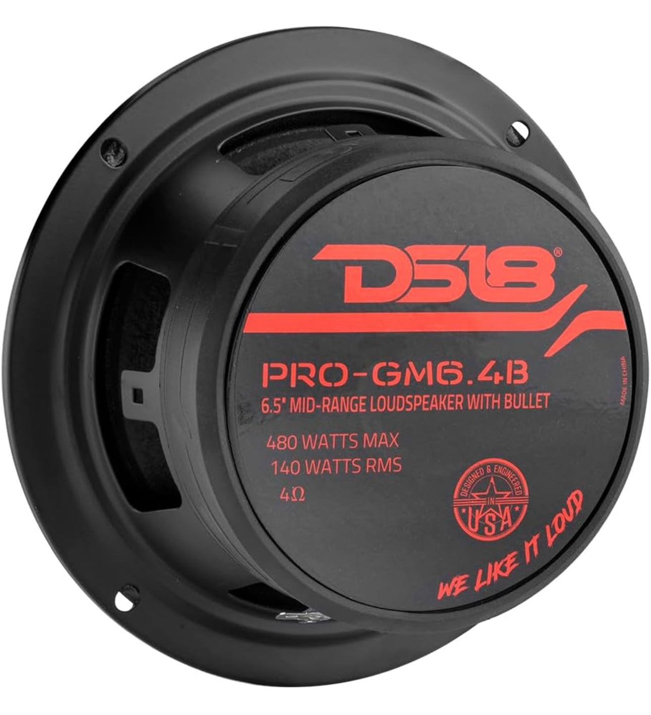 DS18 PRO-GM6.4B Midrange 6.5 Inch 480W Max, 4 Ohms Premium Quality Speaker (1 PC)