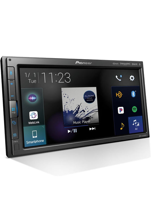 Pioneer 6.8" Capacitive Touchscreen Modular Chassis Car StereoDigital Multimedia Receiver, Wired CarPlay & Android Auto, Amazon Alexa, Bluetooth, Backup Cam, Short Chassis, Hi-Volt RCA