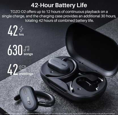 True Open Ear Wireless Lightweight w/ Multi-Angle, Dual-Axis Design for Long-Lasting Comfort - Black