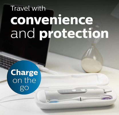 Philips Sonicare ProtectiveClean 6500 Herlaaibare Elektriese Tandeborsel, met Druksensor, 3 Skoonmaakmodusse, SmarTimer en QuadPacer Laaireisomhulsel - Swart (HX6462/08)