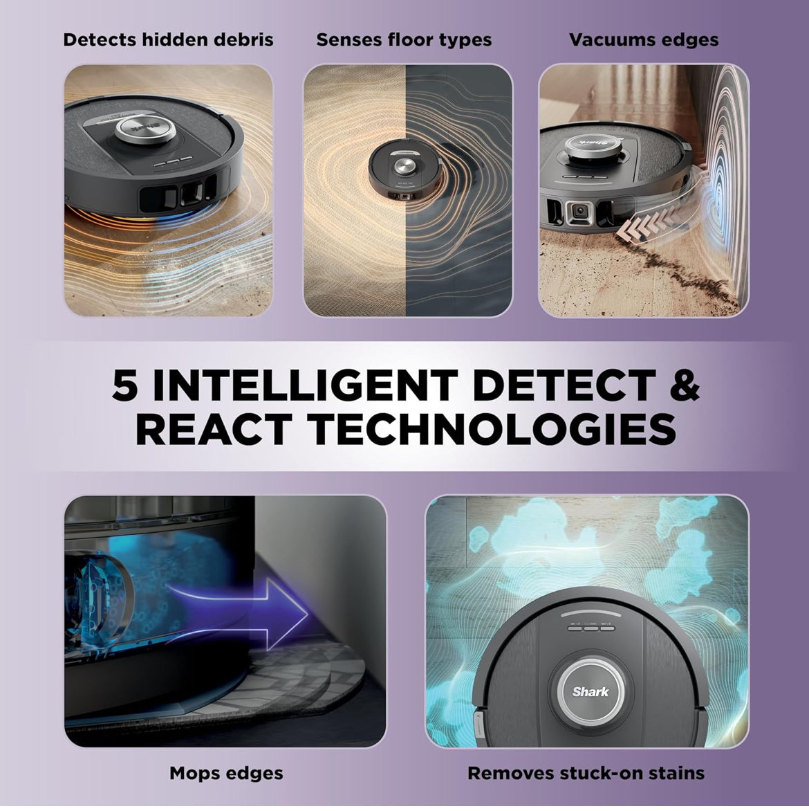 Shark Robot Vacuum & Mop Combo, PowerDetect NeverTouch, Self-Emptying & Self-Refilling