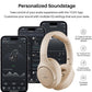 HT2 Hybrid Active Noise Cancelling Headphones, Wireless Over Ear Bluetooth Headset, 60H Playtime - Khaki