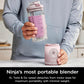 Ninja Blast Max, Portable Blender + Twist & Go, Personal Smoothie, Blend, Ice Crush, 3 Programs, Cordless, 22 oz - PINK, BC251PK
