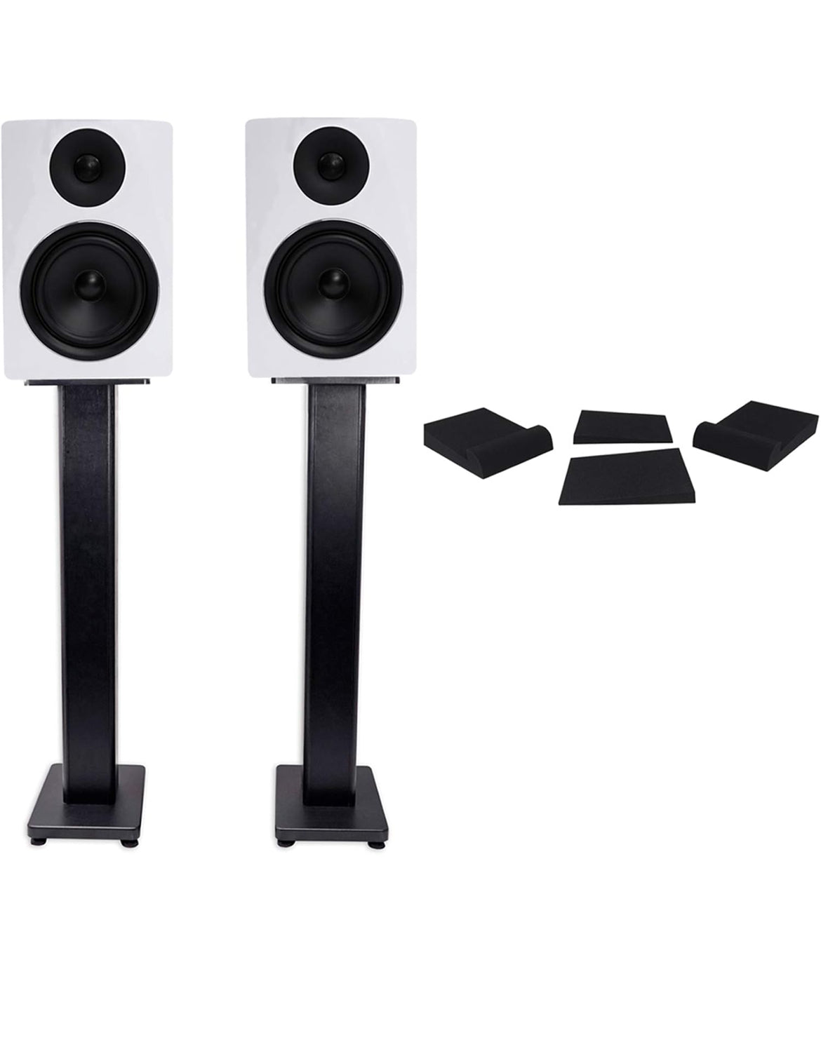 Rockville 2 APM6W 6.5" 2-Way 350 Watt Powered USB Studio Monitors+Stands+Pads