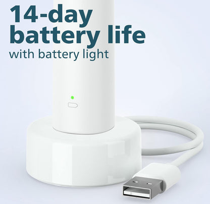 PHILIPS Sonicare 2100 Power-tandeborsel, herlaaibare elektriese tandeborsel - Wit Munt (HX3661/04)