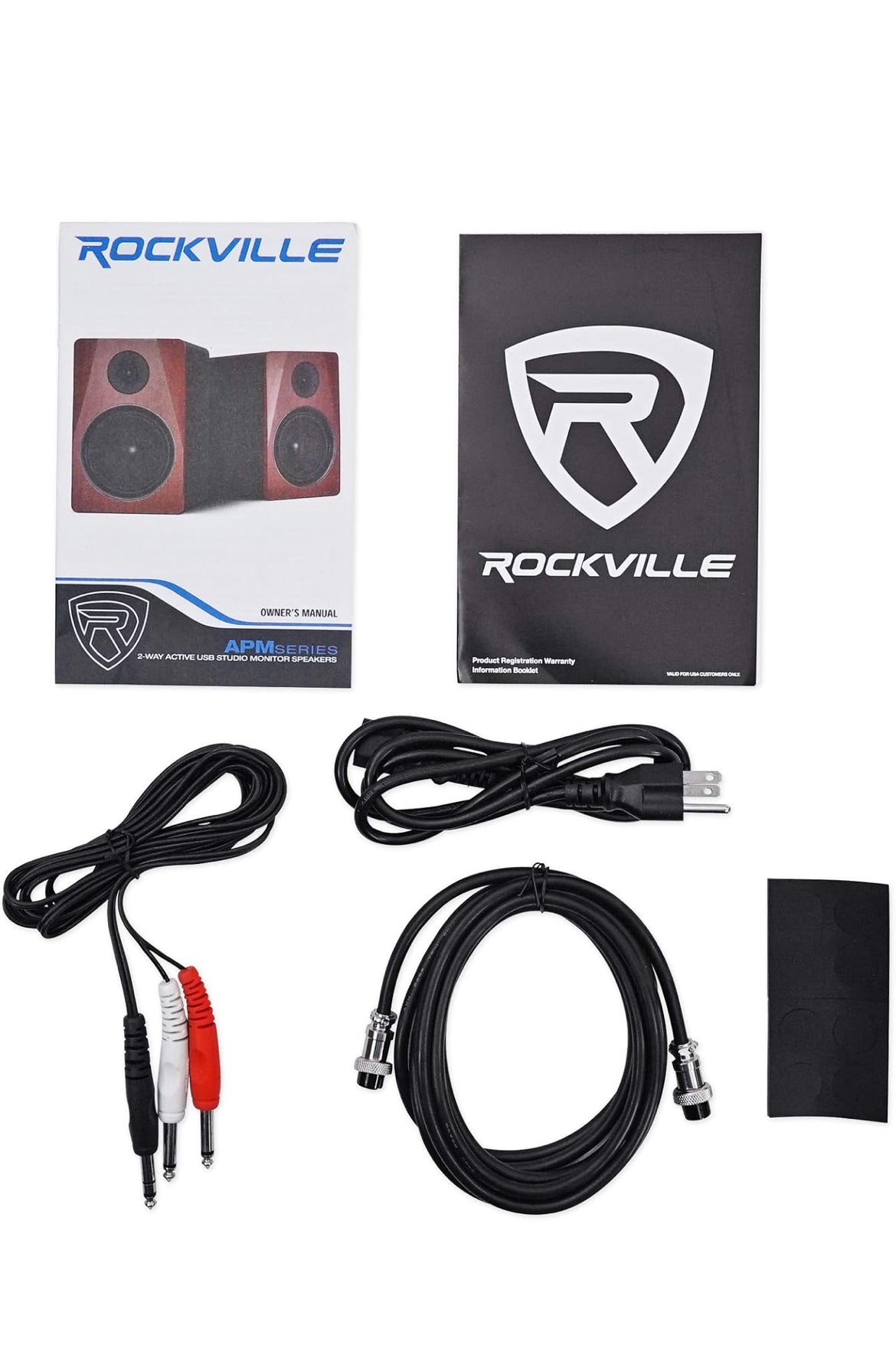 Rockville Pair APM6W 6.5" 350W Studio Monitors+36" Stands+Pads+Headphones