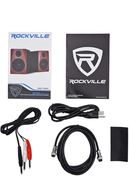 Rockville Paar APM6W 6.5" 350W Studio Monitore+36" Staanders+Pads+Oorfone