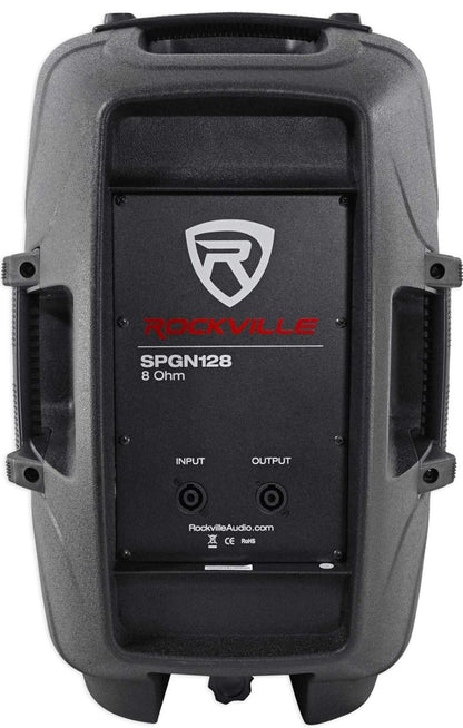 Rockville SPGN128 12 duim passiewe 1200W DJ PA-luidspreker ABS Liggewig Kabinet 8 Ohm Swart