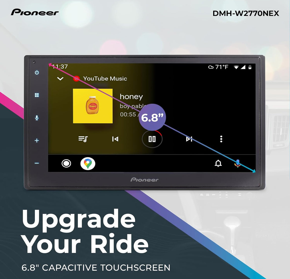 Pioneer DMH-W2770NEX 6.8" Capacitive Touchscreen Double Din Car Stereo
Digital Multimedia Receiver, Wireless Apple CarPlay & Android Auto, Bluetooth, Backup Camera, FLAC, Short Chassis, HD Radio