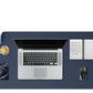 Black Shark Non-Slip Leather Desk Pad, Keyboard Gaming Mouse Mat (31.4" x 15.7" x 0.12"), Large Desk Cover, Waterproof Writing Pad, Suitable for Office, Home - Manta P9 Dark Blue