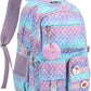 Girls Backpack,15.6 Inch Laptop School Bag Large Primary Elementary Middle College Bookbags Kids Backpacks for Teens Girl Women Students Anti Theft Travel Daypack (Purple)