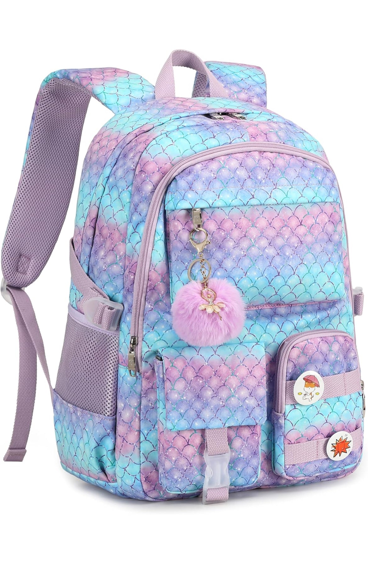 Girls Backpack,15.6 Inch Laptop School Bag Large Primary Elementary Middle College Bookbags Kids Backpacks for Teens Girl Women Students Anti Theft Travel Daypack (Purple)