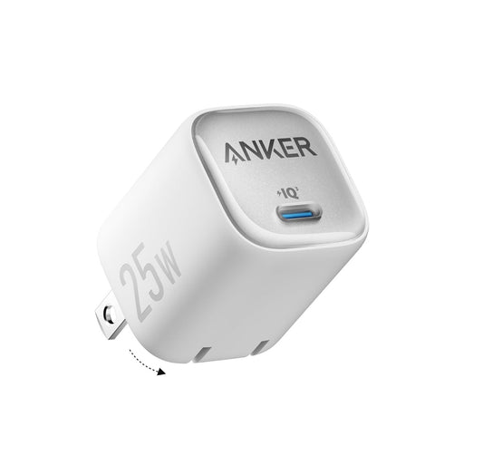 Anker 25W USB C Charger Block, Compact and Foldable, Supports PPS Fast Charging - (White)