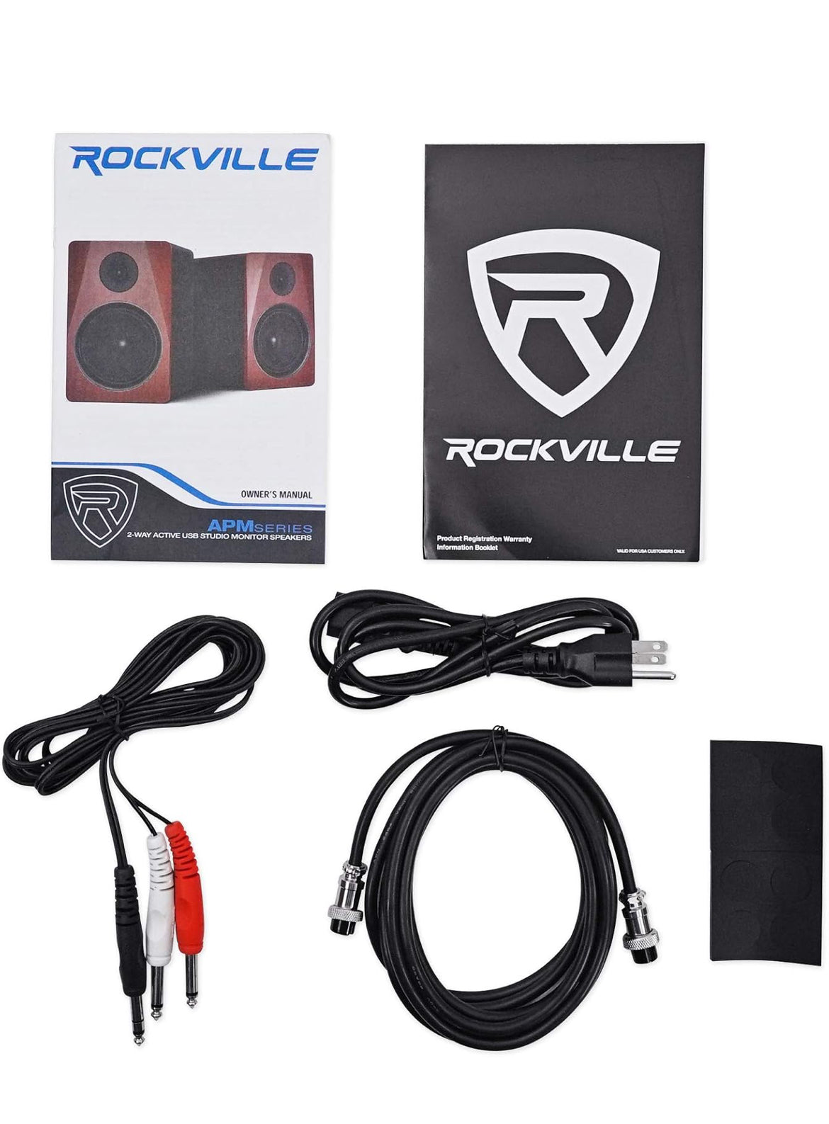 Rockville 2 APM6W 6.5" 350w Studio Monitors+36" Stands+Pads+Headphones+Mic
