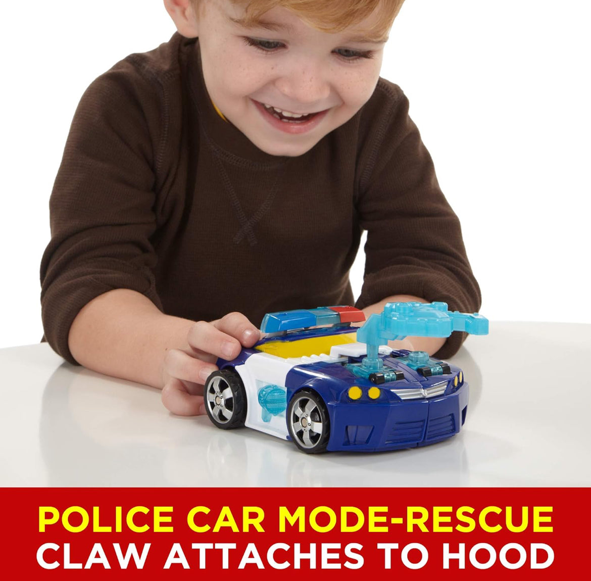 Transformers Playskool Heroes Rescue Bots Energize Chase The Police-Bot Action Figure, Ages 3-7