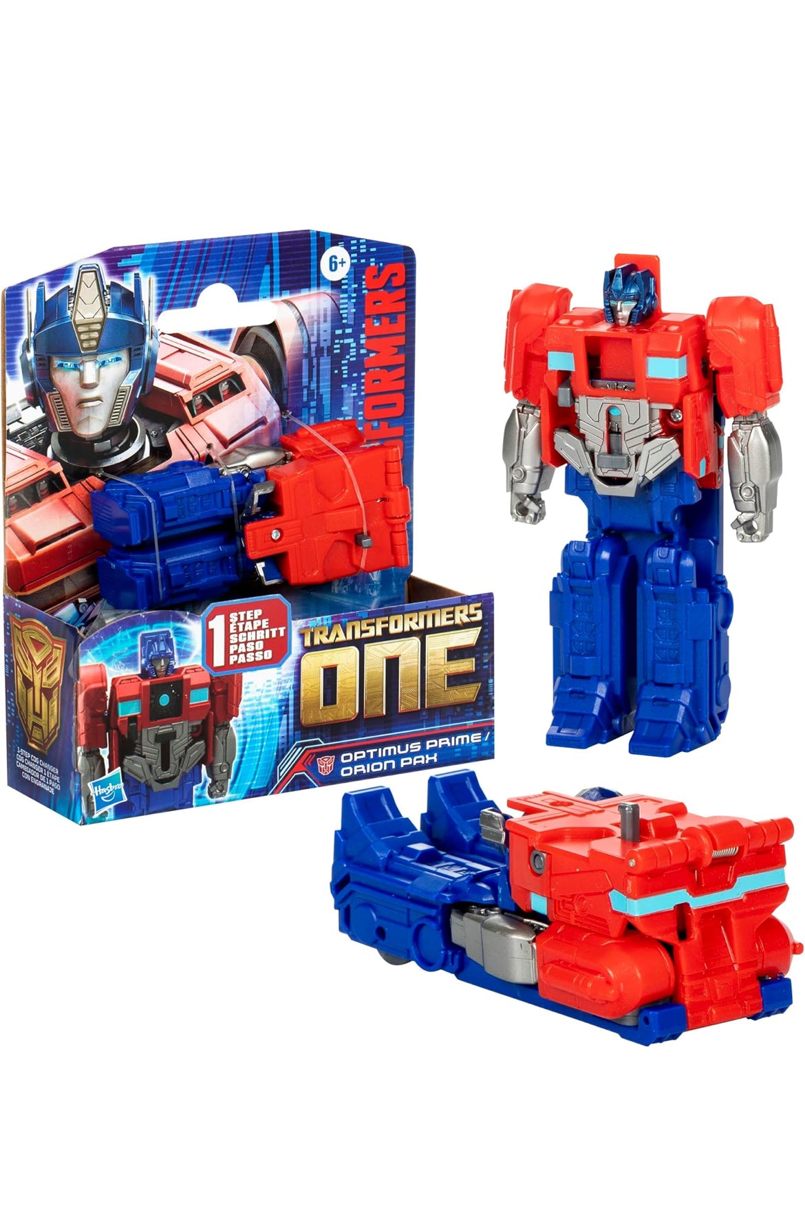 Transformers One Cog Changer Optimus Prime (Orion Pax) 4-Inch Robot Action Figure, Interactive Toys for Boys and Girls Ages 6 and Up