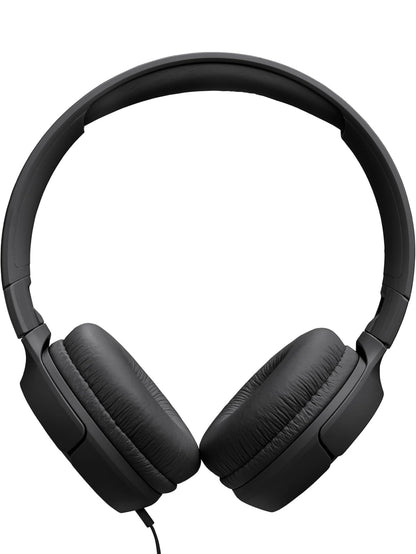 JBL Tune 520C - USB-C Bedrade On-Ear Oorfone met Hi-Res Oudio Ondersteuning, Suiwer Bas Klank, Gemaklike pasvorm, USB-C konnektiwiteit, 3-Knoppie Afstandbeheer met Mikrofoon en EQ-voorinstellingsbeheer (Swart)