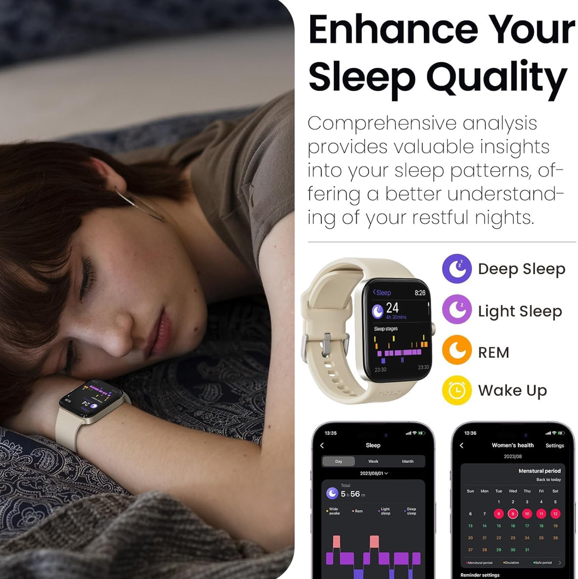 S4 One Smart Watch 1.78" Ultra-Clear Screen Call/Answer Fitness Tracker, Sleep Monitor IP68 Waterproof for iOS 11.0+ Android 9.0+ (Gold)