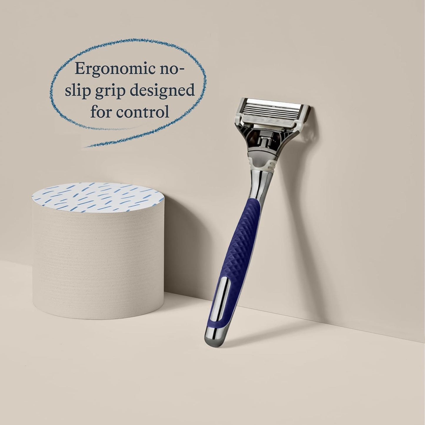 Winston Chrome Razor Handle - (German-Engineered Blades with Lubricating Strip and Precision Trimmer)