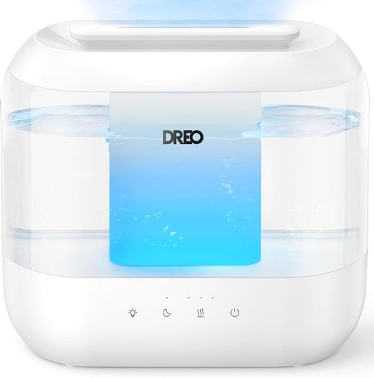 Humidifiers4L Top Fill for Large Room, 36H Runtime, 28 dB Quiet Supersized Cool Mist Air Indoor, Night Light, Easy to Clean & Fill - White
